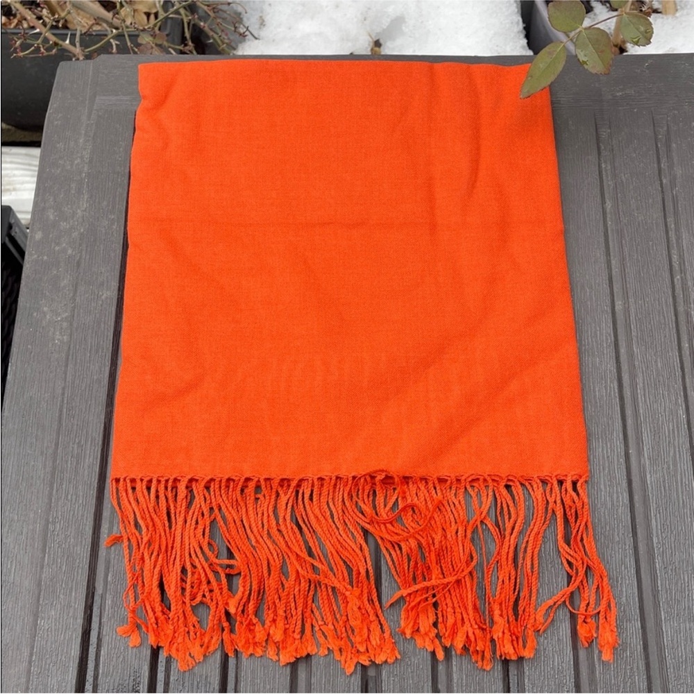 New Orange  “Tangerine Tango” Pashmina Shawl
60% Merino Wool & 40% Silk Blend